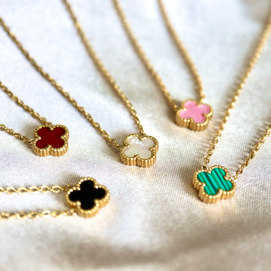 Mini Clover Necklace, 18k Gold Plated