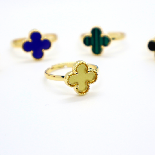 Clover Cleef Ring, 18k Gold Plated