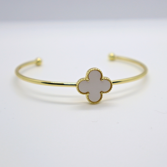 Clover Cleef Bangle, 18k Gold Plated